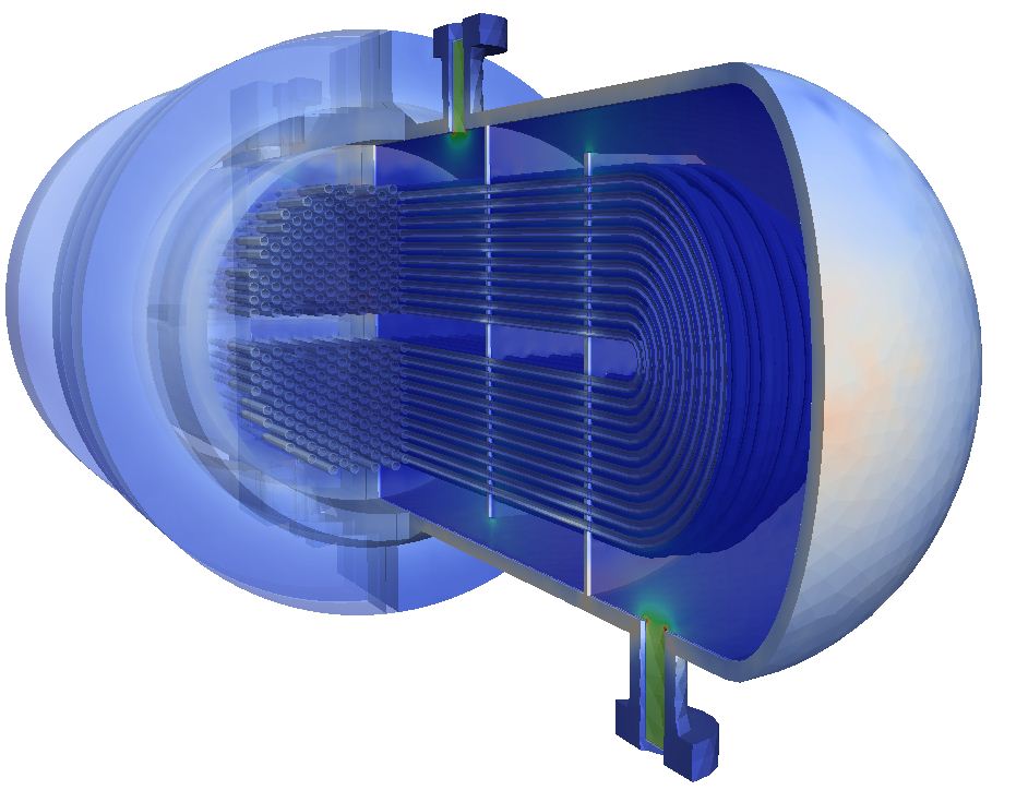 Stress FEA analysis heat exchanger